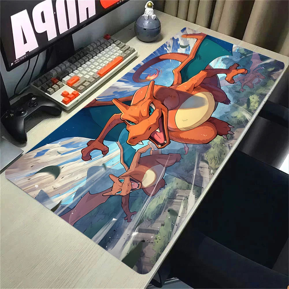 Mouse Pad Grande Alfombrilla de Escritorio Anime Pokémon Playmat Gaming Mouse Pad 900 × 400 XXL Mousepad Speed Computadora y Oficina Gamer Gabinete