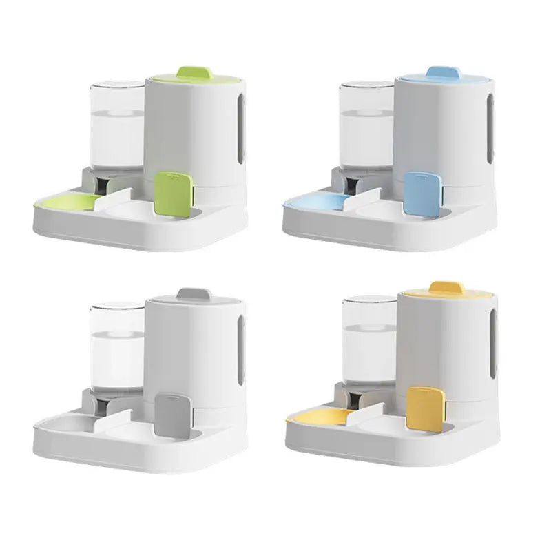 Dispensador de agua y comedero automático por gravedad para gatos, 1 unidad - Diseño de una sola pieza, gran capacidad y a prueba de derrames