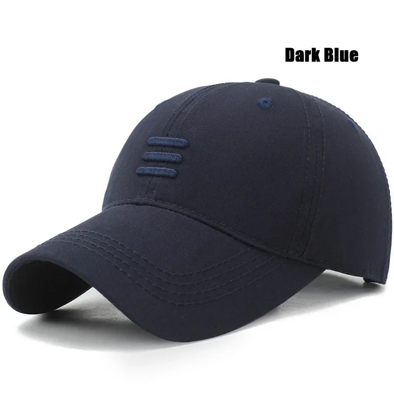 Gorra de béisbol de moda con parte superior suave, 4 colores, para deportes al aire libre, estilo casual, de algodón, tipo snapback para hombres y mujeres, diseño de gorra de papá con tres barras