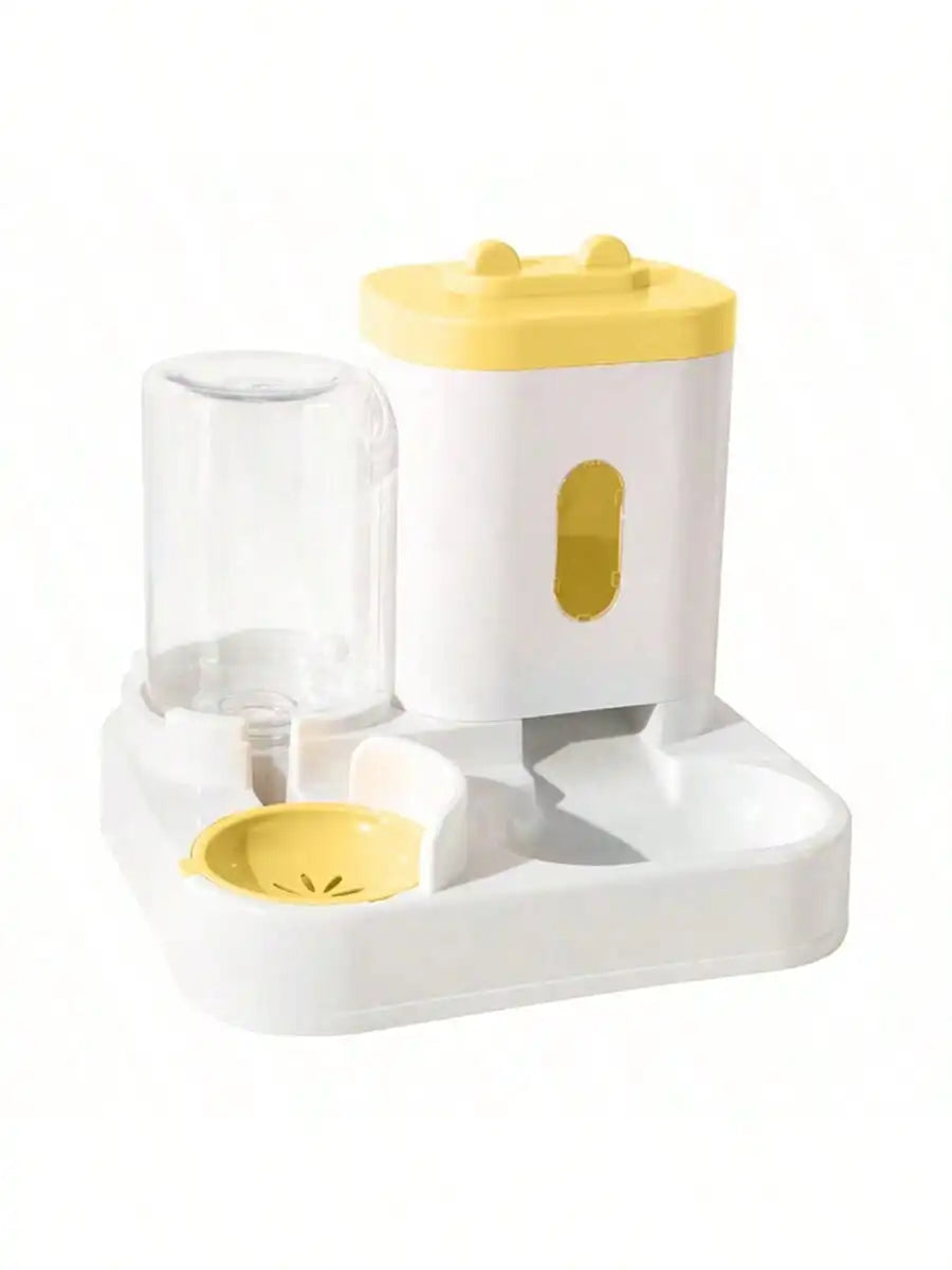 Dispensador de agua y comedero automático por gravedad para gatos, 1 unidad - Diseño de una sola pieza, gran capacidad y a prueba de derrames