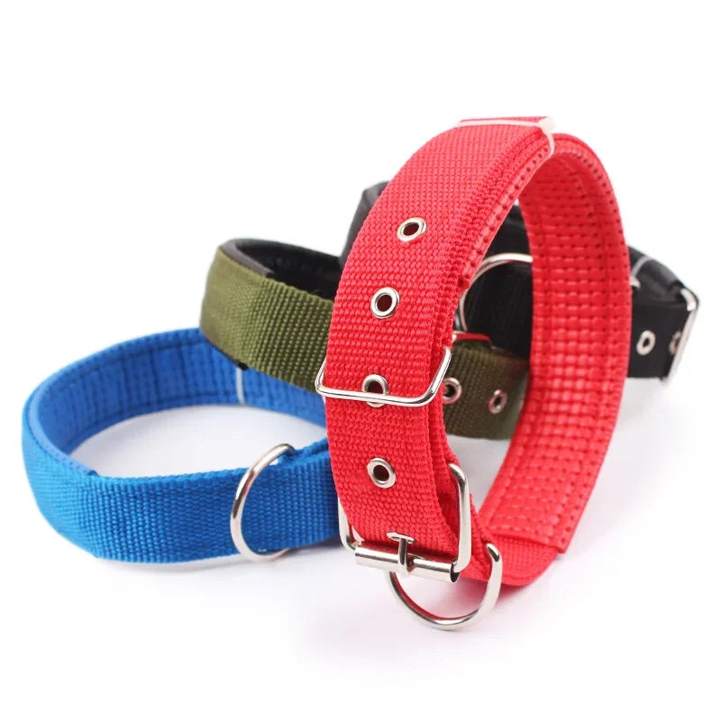 Collar de nailon sólido para perros, duradero y ajustable, para perros pequeños, medianos y grandes