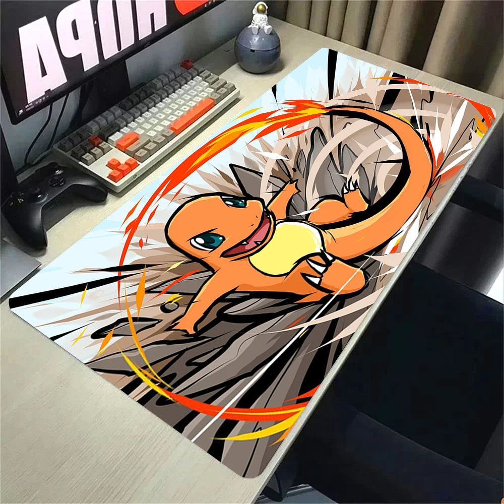 Mouse Pad Grande Alfombrilla de Escritorio Anime Pokémon Playmat Gaming Mouse Pad 900 × 400 XXL Mousepad Speed Computadora y Oficina Gamer Gabinete