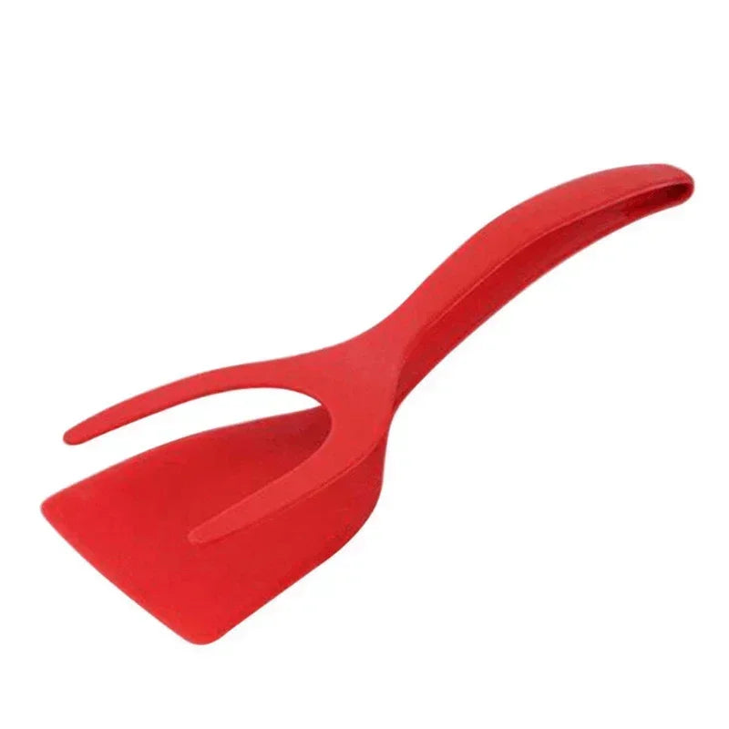 Pinza 2 en 1 con Espátula de Nailon para Huevos, Filetes y Tortitas