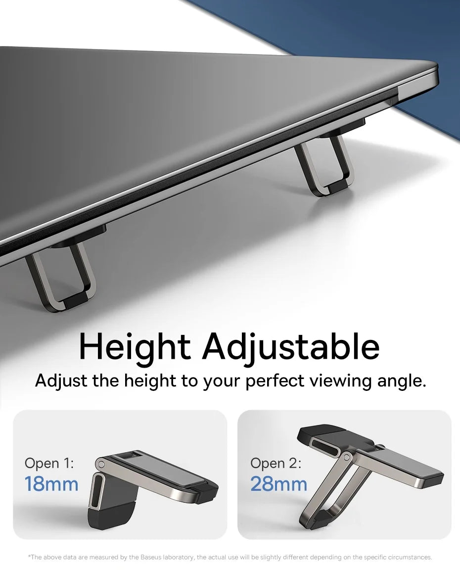 Soporte plegable para portátil Baseus, soporte para teclado de ordenador, mini soportes portátiles para portátil, soporte de aluminio para Macbook y portátiles Xiaomi