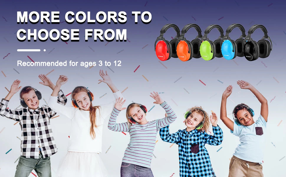 ZOHAN Kids Noise Reducing Earmuff Safety Hearing Protection Headphone for Autism Children Foldable EarCups Passive Defender 25dB