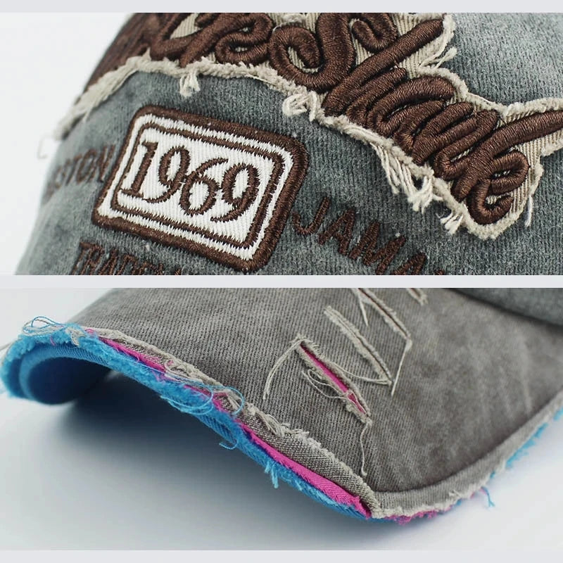 Gorra de béisbol de algodón lavado 1969 con bordado para mujer y hombre, visera deportiva, gorra vintage snapback, sombrero unisex, gorra estilo dad hat para jóvenes.