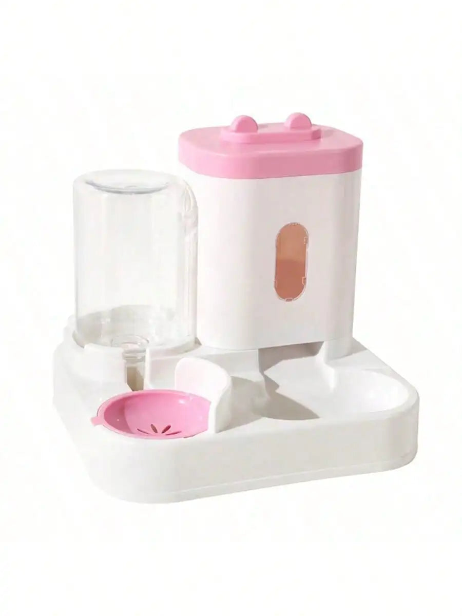 Dispensador de agua y comedero automático por gravedad para gatos, 1 unidad - Diseño de una sola pieza, gran capacidad y a prueba de derrames