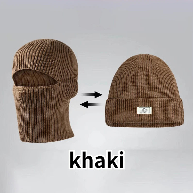 Gorro pasamontañas de punto 2 en 1 para invierno, cálido, cortavientos, de cobertura total, táctico, para esquí, ciclismo y orejeras.