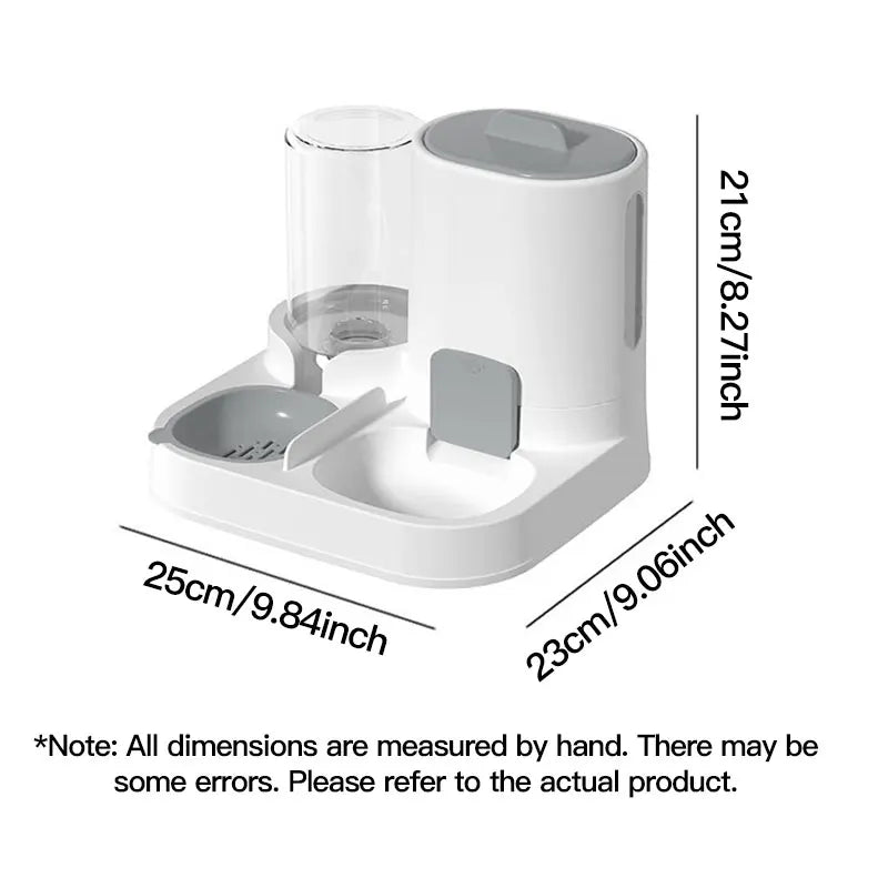 Dispensador de agua y comedero automático por gravedad para gatos, 1 unidad - Diseño de una sola pieza, gran capacidad y a prueba de derrames