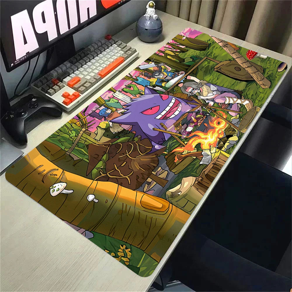 Mouse Pad Grande Alfombrilla de Escritorio Anime Pokémon Playmat Gaming Mouse Pad 900 × 400 XXL Mousepad Speed Computadora y Oficina Gamer Gabinete