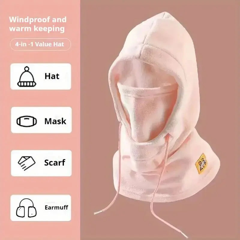 Gorro térmico de invierno con máscara y calentador de cuello, pasamontañas 3 en 1 a prueba de viento para hombres y mujeres, gorro con máscara para ciclismo y protección contra el frío