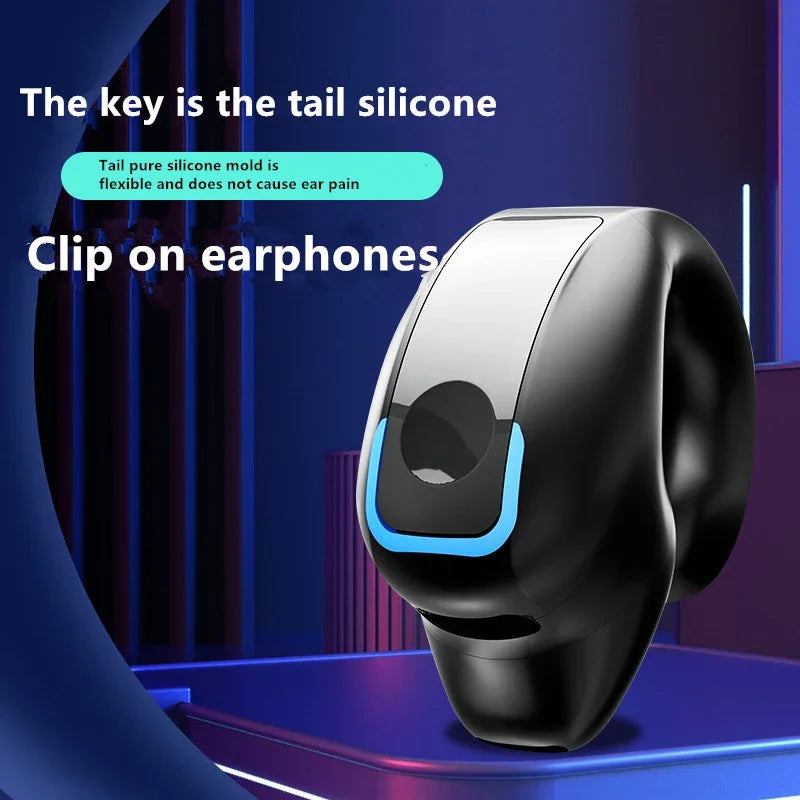 Earphone Clip Wireless Bluetooth Headphone Bone Conduction Headset High Quality TWS Auriculares Sport Noise Canceling With Mic
