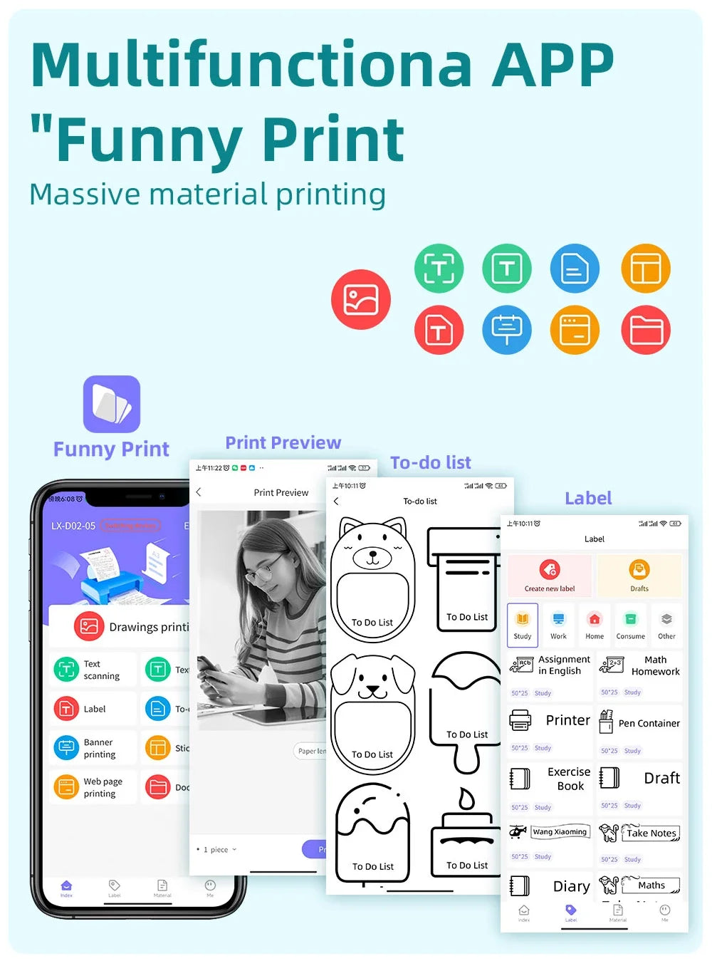 Papel adhesivo térmico para impresora portátil Dolewa D3, minipresora de etiquetas, impresora para imprimir errores y fotos.