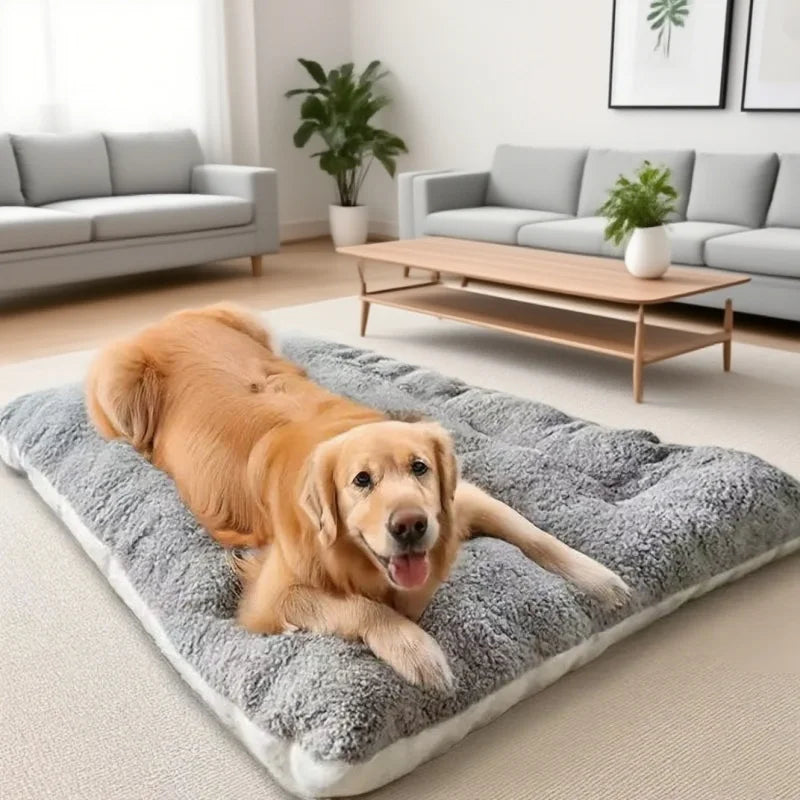 Sofá cama extra grande de felpa para perros, alfombrilla gruesa súper suave de poliéster para mascotas, cama para jaula de perros, para perros pequeños, medianos y grandes