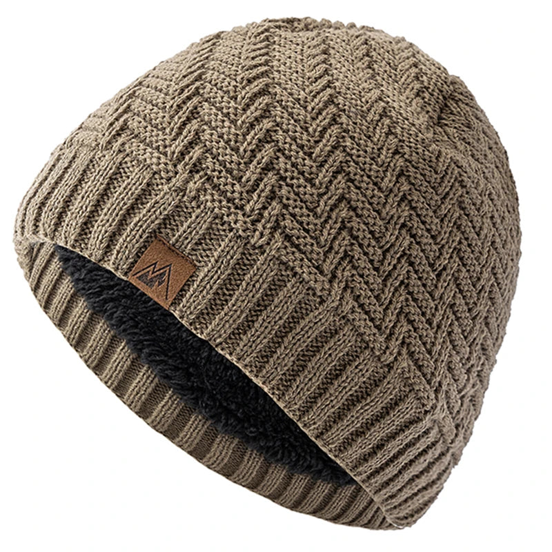 Gorro de invierno unisex con etiqueta, gorro de punto de moda para hombres y mujeres, gorro tipo beanie, gorro deportivo cálido con forro de felpa para exteriores